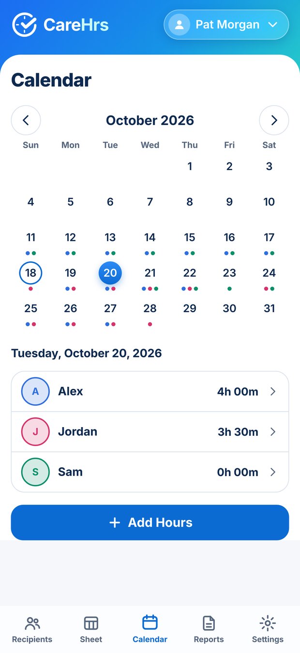 See the whole month.
